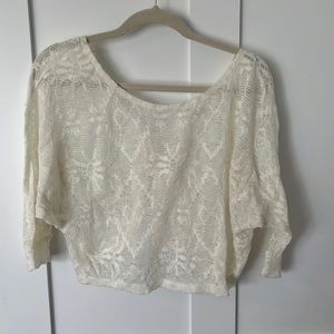 EUC Cropped “Lace” Sweater